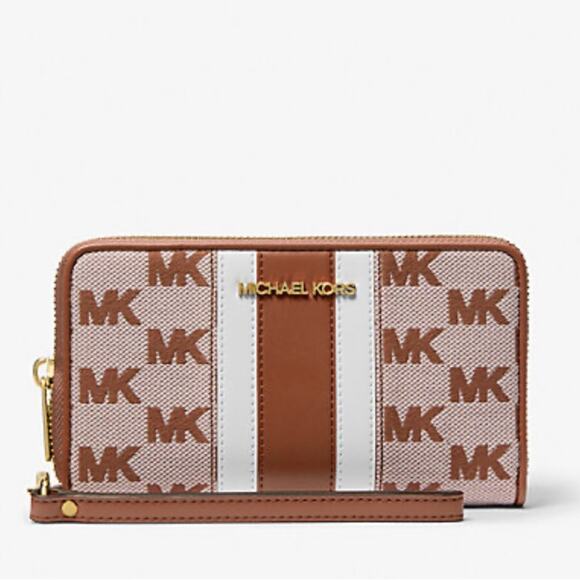 Michael Kors Brown and White Wristlet NWT - Picture 1 of 13